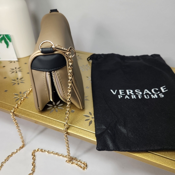 SALE! Versace Parfum Bag - NWOT cosmetic makeup convertible crossbody & chain - Picture 8 of 11